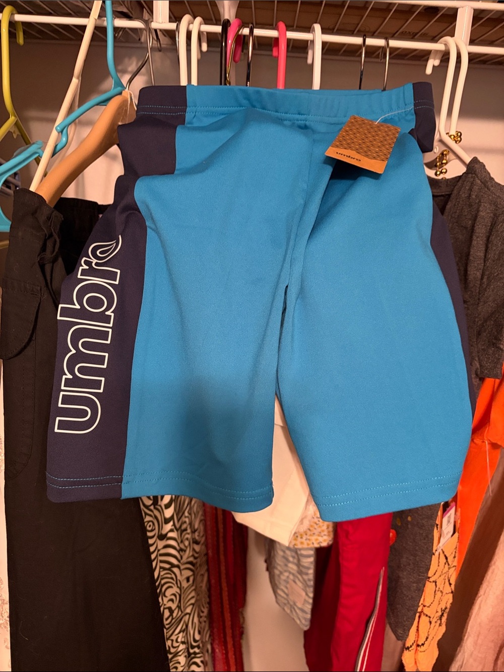 Umbro Teal and Navy Women's Athletic Shorts